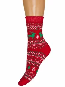 Женские махровые носки ХОХ, GZ-3R23, КРАСНЫЕ