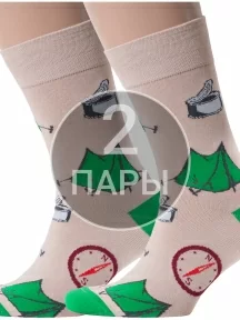 Комплект из 2 пар мужских носков MSCLUB №М06, 2-NM-81, БЕЖЕВЫЕ