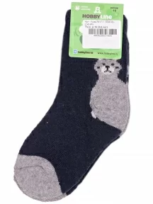 Детские теплые махровые носки Hobby Line, Ндад7617-1, ТЕМНО-СИНИЕ