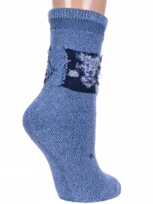 Женские теплые махровые носки Hobby Line, Нжамв6008-9, ДЖИНСОВЫЕ