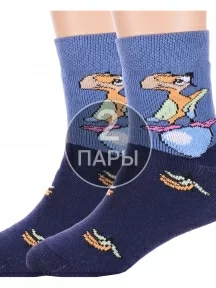 Комплект из 2 пар детских махровых носков Брестские (БЧК) рис. 825, ТЕМНО-СИНИЕ (2-14С3060)