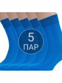 Комплект из 5 пар мужских носков RuSocks (Орудьевский трикотаж) из 100% хлопка рис. 03, ТЕМНО-БИРЮЗОВЫЕ (5-М3-11001)