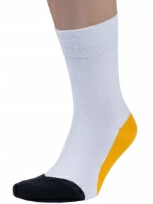 Мужские носки MSCLUB №М47, nm-532, БЕЛЫЕ с желтым