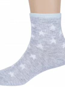 Детские носки RuSocks (Орудьевский трикотаж), Д3-130093М, СВЕТЛО-СЕРЫЕ со звездами