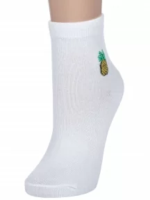Женские носки Hobby Line, 3111-06, БЕЛЫЕ "Ананас"
