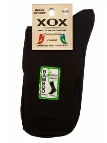 Детские бамбуковые носки ХОХ, D-1425, ЧЕРНЫЕ