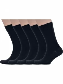 Набор из 5 пар мужских хлопковых носков (ТМ Grinston socks), PG-17D1-5, ЧЕРНЫЕ