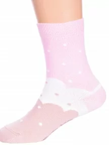 Детские носки Conte kids, 5С-11СП, рис. 586, БЕЛЫЕ СО СВЕТЛО-РОЗОВЫМ