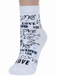 Женские носки "Борисоглебский трикотаж", 6С971, №1 БЕЛЫЕ с голубым