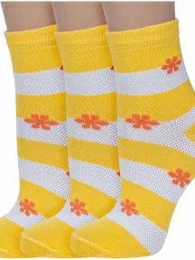 Комплект из 3 пар женских носков Альтаир, 3-С40, ЖЕЛТЫЕ