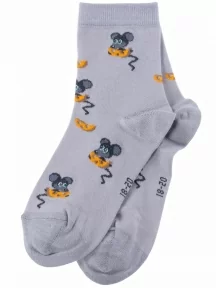 Детские носки LORENZline, Л104, СЕРЫЕ с мышками