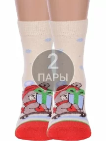 Комплект из 2 пар детских носков Брестские (БЧК), 2-20С3079, рис. 8001, СВЕТЛО-ЖЕЛТЫЕ