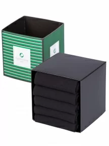 Набор из 5 пар мужских хлопковых носков (ТМ Grinston socks), PG-17D1-5, ЧЕРНЫЕ