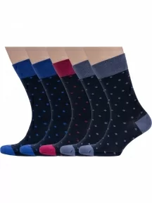 Набор из 5 пар мужских хлопковых носков (ТМ Grinston socks), PG-18D1-5, микс 2