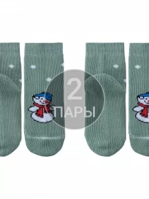 Комплект из 2 пар детских махровых носков Альтаир, 2-С90, САЛАТОВЫЕ