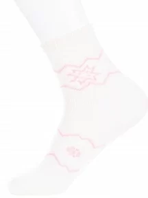 Детские теплые носки "НАШЕ" Смоленской чулочной фабрики, 236С1, рис. 1, БЕЛЫЕ с розовым №60-1