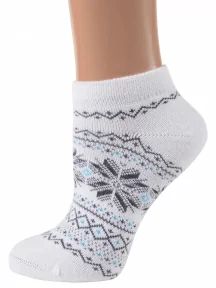 Набор из 8 пар женских полушерстяных носков (ТМ Grinston socks), PG-17D4-8, БЕЛЫЕ