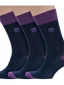 Комплект из 3 пар мужских носков Sergio Di Calze (PINGONS) из мерсеризованного хлопка, 3-15SC17, СИНИЕ/ФИОЛЕТОВЫЕ