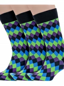 Комплект из 3 пар мужских носков Grinston socks (PINGONS), 3-18D123, 18D3, ФИОЛЕТОВЫЕ