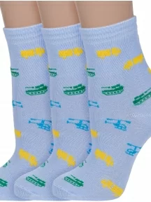 Комплект из 3 пар детских носков Альтаир, 3-А56, СВЕТЛО-ГОЛУБЫЕ