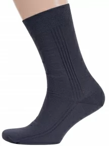 Мужские носки из 100% хлопка RuSocks (Орудьевский трикотаж), М3-11001, рис. 03, ТЕМНО-СЕРЫЕ
