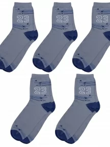Комплект из 5 пар детских носков RuSocks (Орудьевский трикотаж), 5-Д3-13499, рис. 02, СВЕТЛО-СЕРЫЕ