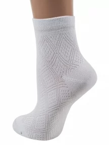 Женские бамбуковые носки в сеточку ХОХ, G-5R2, БЕЛЫЕ
