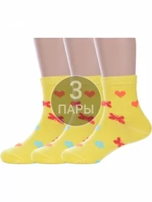 Комплект из 3 пар детских носков Альтаир, 3-А37, ЖЕЛТЫЙ