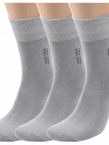 Комплект из 3 пар мужских бамбуковых носков ХОХ, 3-X-1111, СЕРЫЕ