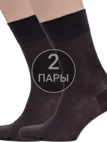 Комплект из 2 пар мужских бамбуковых носков Grinston socks (PINGONS), 2-15D1, КОРИЧНЕВЫЕ