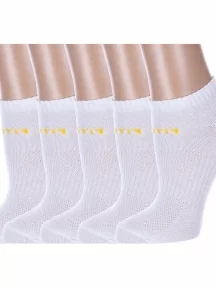 Комплект из 5 пар женских спортивных носков Альтаир, 5-А217, БЕЛЫЕ