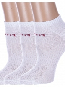 Комплект из 3 пар женских спортивных носков Альтаир, 3-А217, рис. 1, БЕЛЫЕ