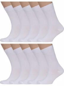 Комплект из 10 пар мужских носков Брестские (БЧК), 10-14С2122, рис. 000, БЕЛЫЕ