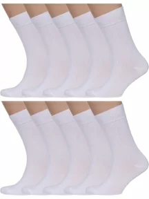 Комплект из 10 пар мужских носков Брестские (БЧК), 10-14С2122, рис. 000, БЕЛЫЕ