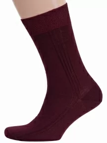 Мужские носки из 100% хлопка RuSocks (Орудьевский трикотаж), М3-11001, рис. 03, ТЕМНО-БОРДОВЫЕ