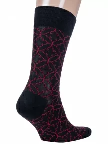 Мужские носки из мерсеризованного хлопка Sergio Di Calze (PINGONS), 20SC3, ЧЕРНО-КРАСНЫЕ