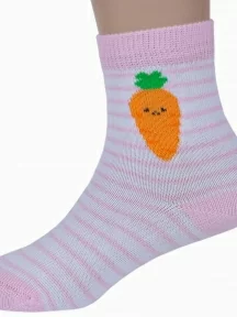 Детские носки RuSocks (Орудьевский трикотаж), Д3-13792Д, рис. 01, БЕЛО-РОЗОВЫЕ