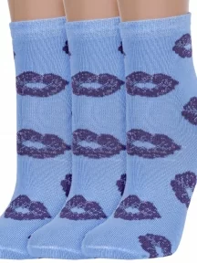 Комплект из 3 пар женских носков Альтаир, 3-С212, ГОЛУБЫЕ