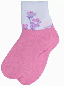 Детские махровые носки "Гамма", С663, БЕЛО-РОЗОВЫЕ