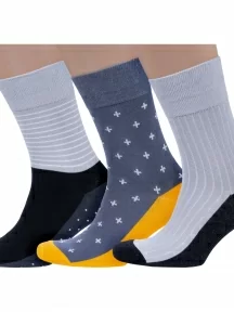 Комплект из 3 пар мужских носков MSCLUB №М47, msk3-М47, микс 8