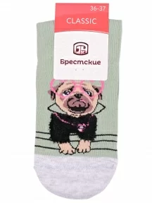 Женские носки Брестские (БЧК), 20С1133, рис. 587, СЕРО-ЗЕЛЕНЫЕ