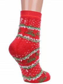 Женские махровые носки ХОХ, GZ-3R14, КРАСНЫЕ