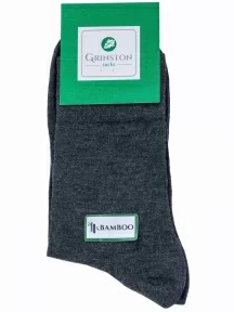 Комплект из 3 пар мужских бамбуковых носков Grinston socks (PINGONS) АНТРАЦИТ (3-15D1)