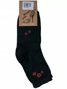 Женские носки Альтаир, С47, ЧЕРНЫЕ с красными цветами