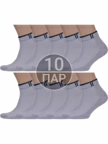 Комплект из 10 пар спортивных носков Альтаир, 10-С192, СЕРЫЕ