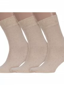 Комплект из 3 пар мужских носков ХОХ из вискозы и льна, 3-X-1107, БЕЖЕВЫЕ
