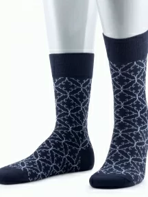 Мужские носки из мерсеризованного хлопка Sergio Di Calze (PINGONS), 20SC3, ТЕМНО-СИНИЕ