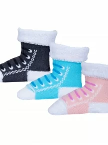 Комплект из 3 пар детских махровых носков Альтаир, 3-С48, микс 1