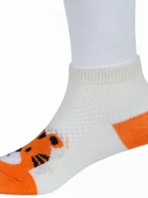 Комплект из 3 пар детских носков Гамма, 3-С1649, рис. Тигренок, КРЕМОВЫЕ