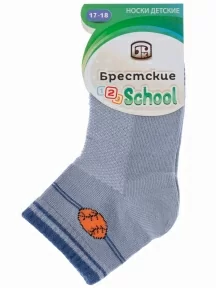Детские укороченные носки Брестские (БЧК), 15С3085, рис. 486, СВЕТЛО-СЕРЫЕ